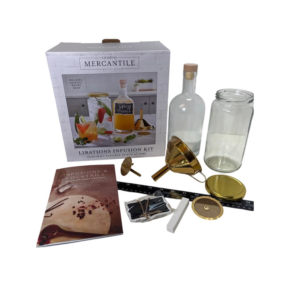 Cocktail Infusion Kit Flavored Spirits Oil Vinegar Syrup DIY Glass‎ Set Homemade